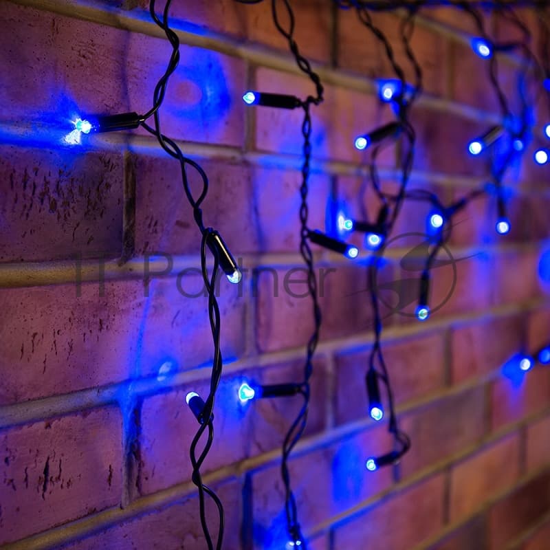 255-133 Гирлянда Бахрома (Айсикл) 4,8х0,6м 176 LED СИНИЙ черный ПВХ IP65 нужен блок 303-500 NEON-NIGHT