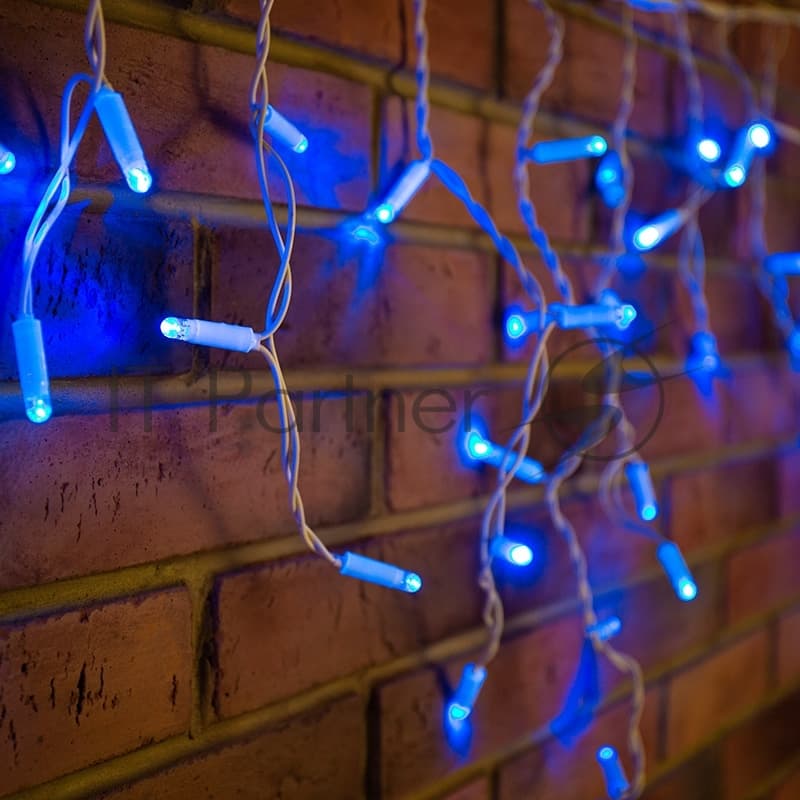 255-136 Гирлянда Бахрома (Айсикл) 4,8х0,6м 176 LED СИНИЙ белый ПВХ IP65 нужен блок 303-500-1 NEON-NIGHT