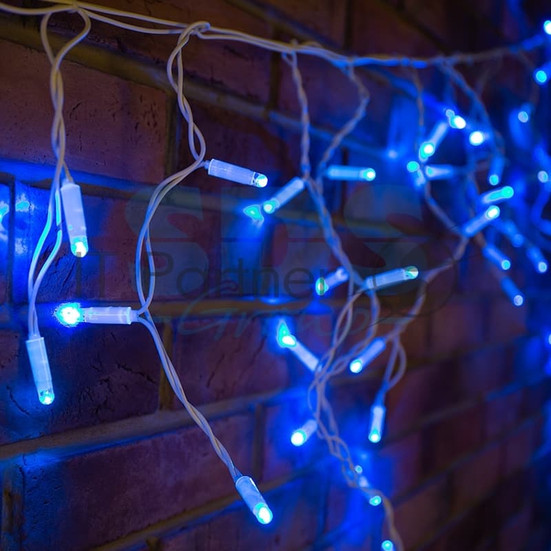 255-033-6 Гирлянда Бахрома (Айсикл) 2,4х0,6м 76 LED СИНИЙ белый ПВХ IP65 нужен блок 303-500-1 NEON-NIGHT