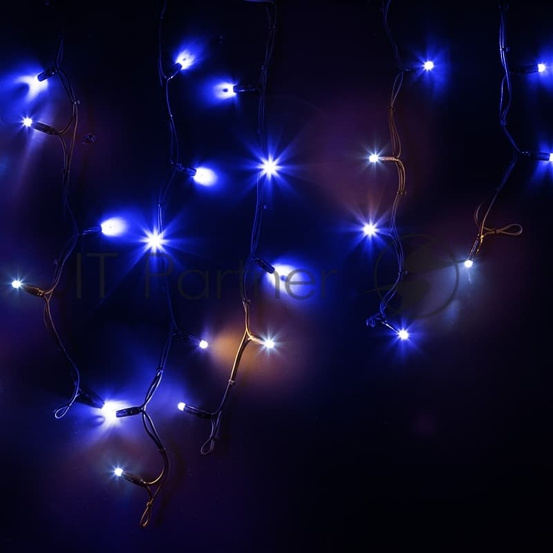 255-233 Гирлянда Бахрома (Айсикл) 4,0х0,6м 128 LED СИНИЙ черный каучук 2,3мм IP67 230В нужен блок 315-000 NEON-NIGHT