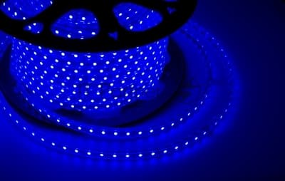 Лента светодиодная Neon-night 220 В, 10х7 мм, IP67, SMD 2835, 60 LED/m, цвет свечения синий, бухта 100 м
