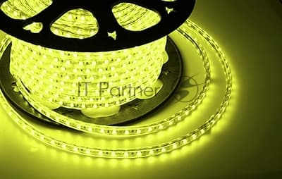 Лента светодиодная Neon-night 220 В, 10х7 мм, IP67, SMD 2835, 60 LED/m, цвет свечения желтый, бухта 100 м