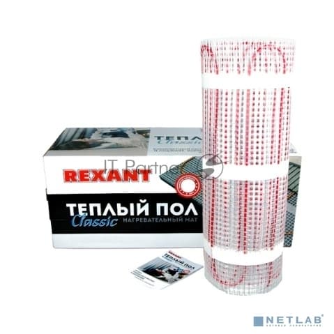 Теплый пол (нагревательный мат) Rexant Classic RNX -3,0-450 (площадь 3,0 м2 (0,5 х 6,0 м)), 450 Вт, двухжильный с экраном