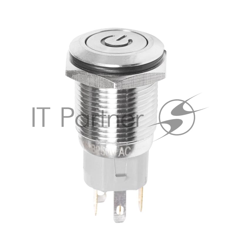 Rexant 36-3243 Кнопка антивандальная O16 250В Б/Фикс (5с) (ON)-OFF плоская подсв/красная POWER