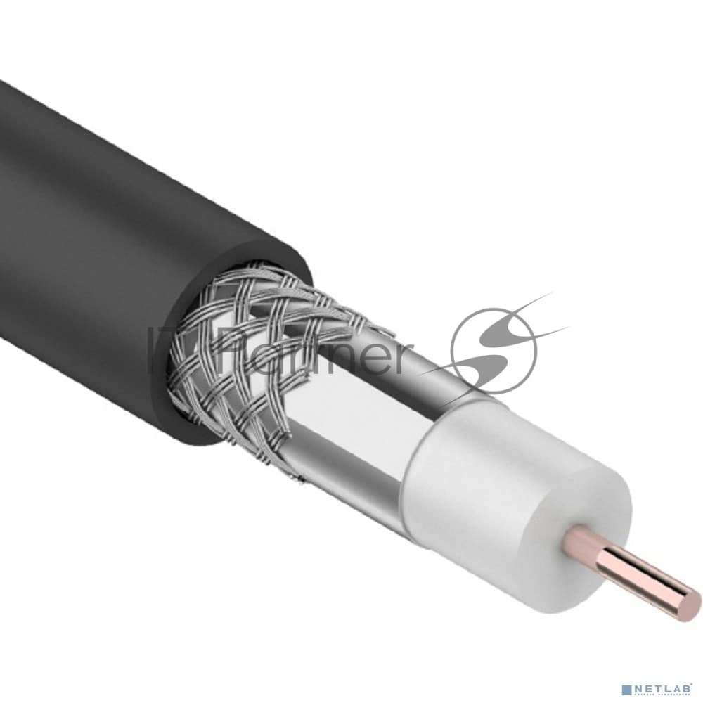 Кабель коаксиальный PROconnect RG-6U, 75 Ом, CCS/Al/Al, 48%, бухта 100 м, черный OUTDOOR