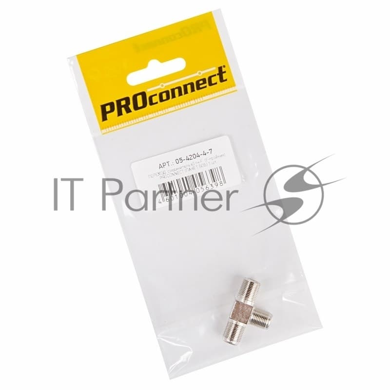 Переходник антенный PROconnect (3-гнезда F), тройник, (1 шт.) (пакет)
