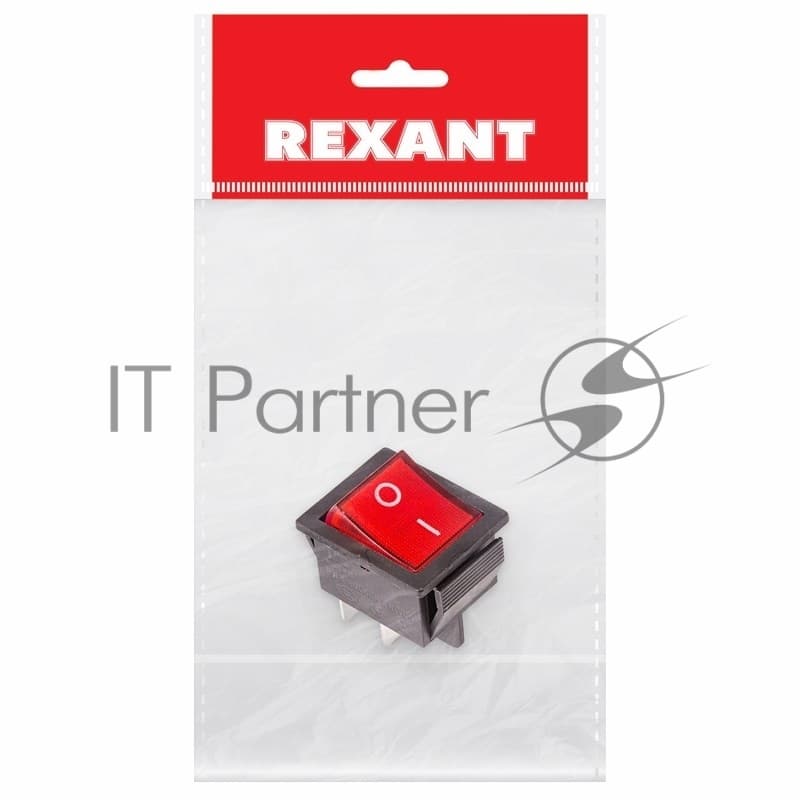 Выключатель клавишный Rexant 250V 16А (4с) ON-OFF красный с подсветкой (RWB-502, SC-767, IRS-201-1) Индивидуальная упаковка 1 шт