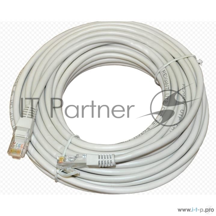 Патч-корд Rexant 18-1012 UTP RJ-45 вил.-вилка RJ-45 кат.5E 25м серый ПВХ