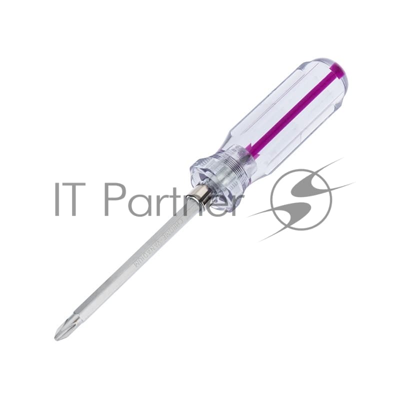 Отверткакомбинированная Rexant, прозрачная рукоятка, двухсторонний стержень 120 мм (крестовая PH 2, шлицевая SL 6 мм)
