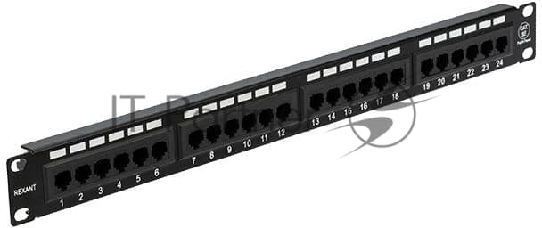 Патч-панель Rexant 04-0021 19" 1U 24xRJ45 кат.5E UTP