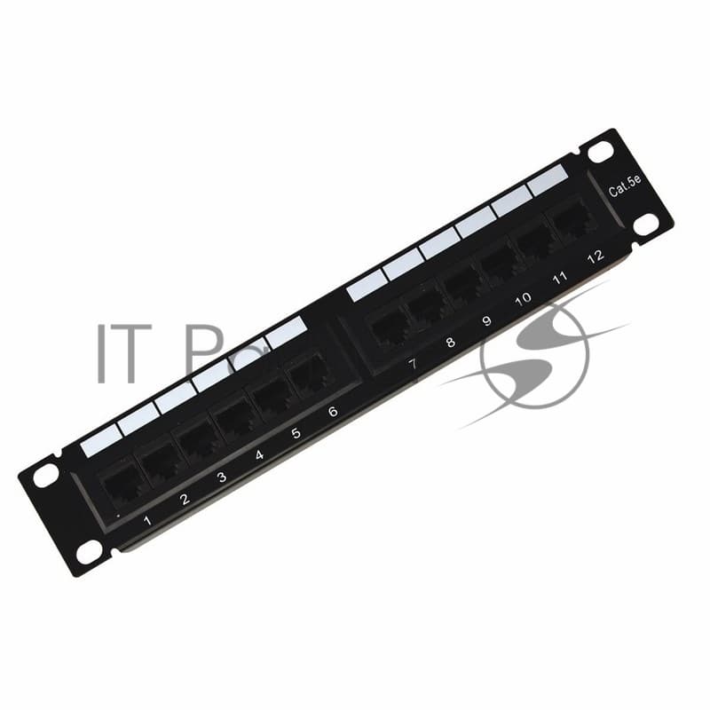 Патч-панель Rexant 10", 1U, 12 портов RJ-45, категория 5e, UTP неэкранированная,черная