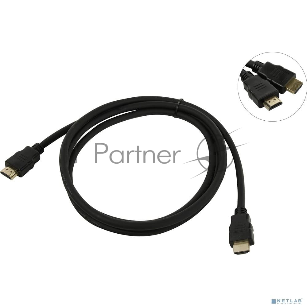 Кабель HDMI ExeGate EX287730RUS EX-CC-HDMI2-1.8 (19M/19M, v2.0, 1,8м, 4K UHD, Ethernet, позолоченные контакты)