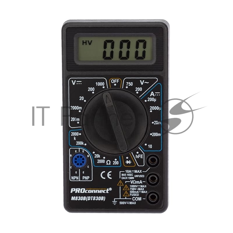Мультиметр PROconnect M830B DT830B цифровой черный (13-3011)