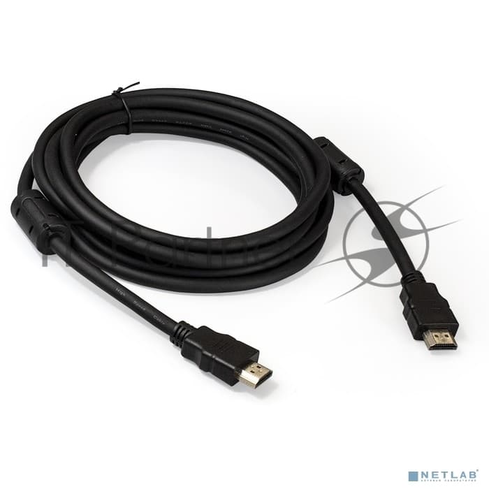 Кабель HDMI Exegate EX287724RUS EX-CC-HDMI2-3.0F (19M/19M, v2.0, 3м, 4K UHD, Ethernet, ферритовые кольца, позолоченные контакты)