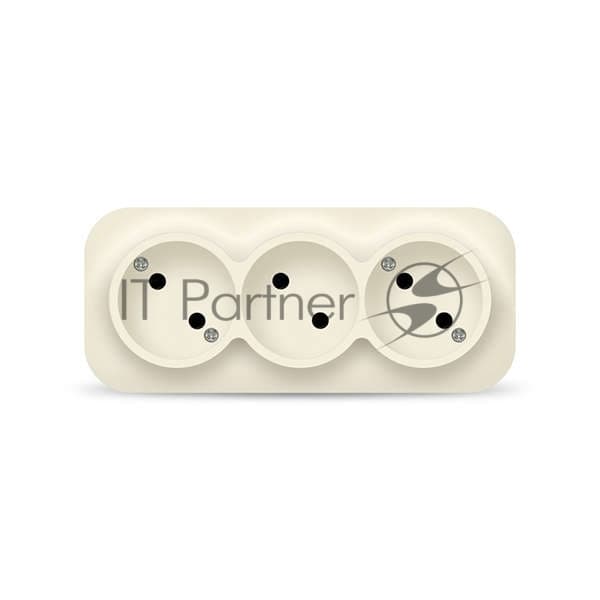 Розетка 3-м ОП 10А IP20 без заземл. сл. кость IONICH 1450