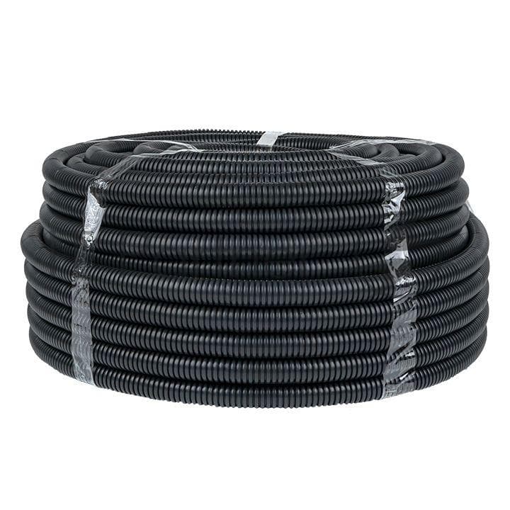Труба гофрированная FRHF d25мм с протяжкой черный (уп.75м) Plast PROxima EKF FRHF-25