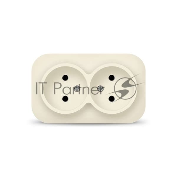 Розетка 2-м ОП 10А IP20 без заземл. сл. кость IONICH 1427