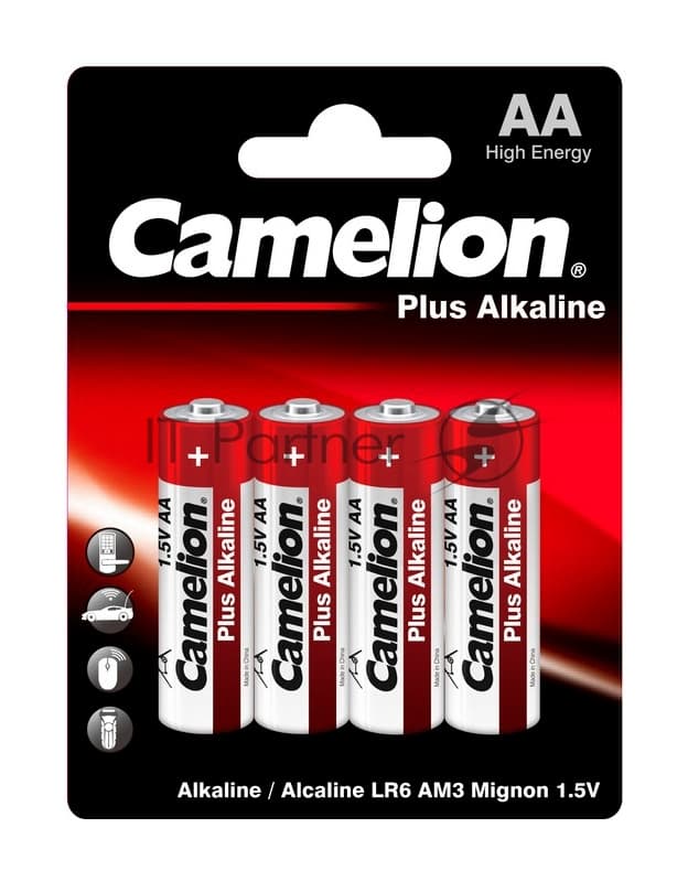 Camelion..LR 6 Plus Alkaline BL-4 (LR6-BP4, батарейка,1.5В) (4 шт. в уп-ке)