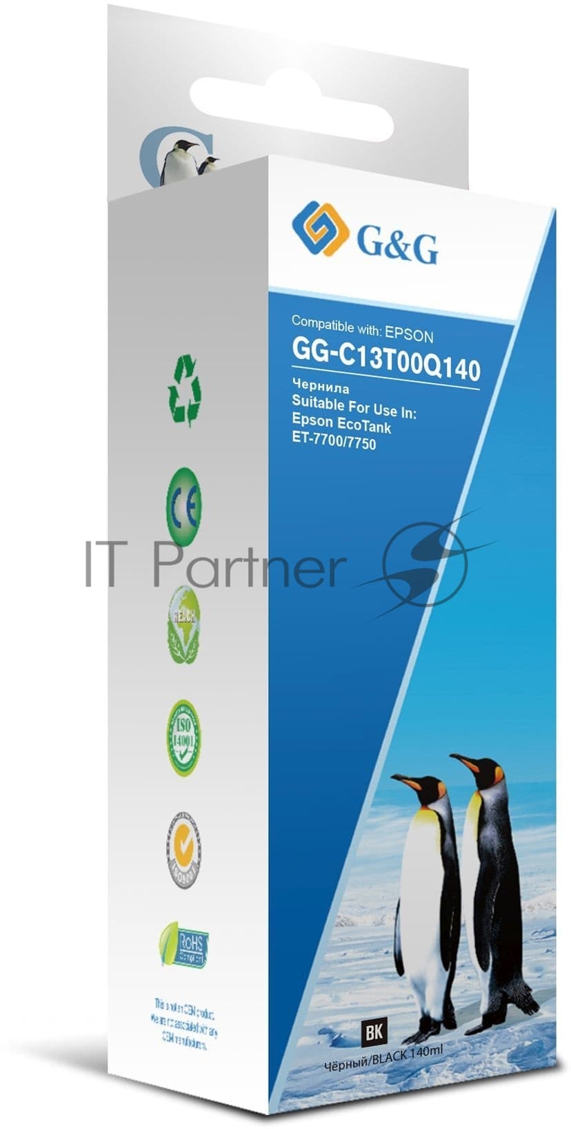 G&G GG-C13T00Q140 Чернила пигментные черные 140мл для Epson EcoTank 7700/7750