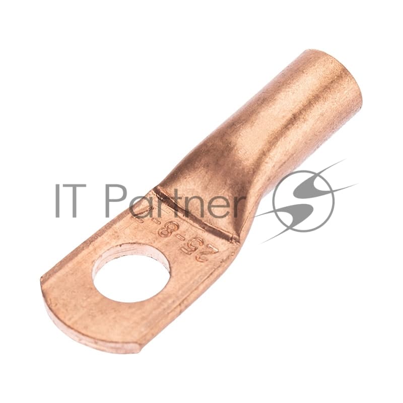 Наконечник медный Rexant ТМ 25-8-7 (25 мм² - Ø8 мм) (в упак. 100 шт.)
