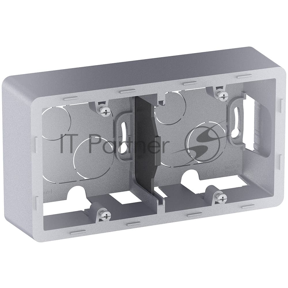 Legrand/Daccord INSPIRIA Алюминий Коробка накладного монтажа - 2 поста.