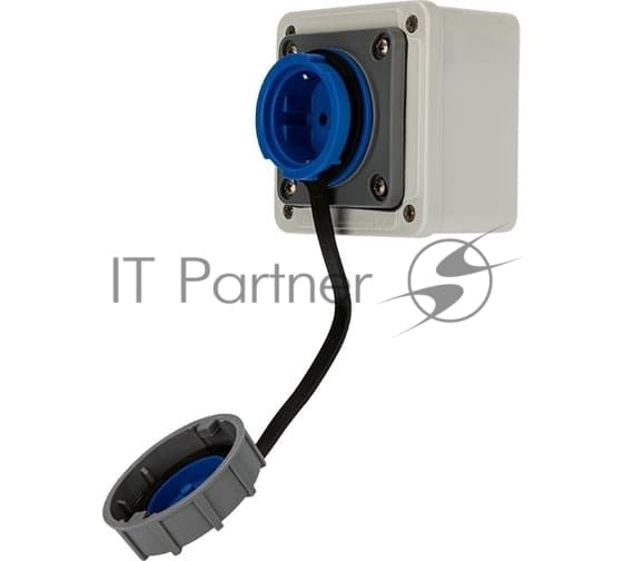 Розетка настенная Rexant влагозащищенная с крышкой 16 А, 2Р+РЕ, IP68