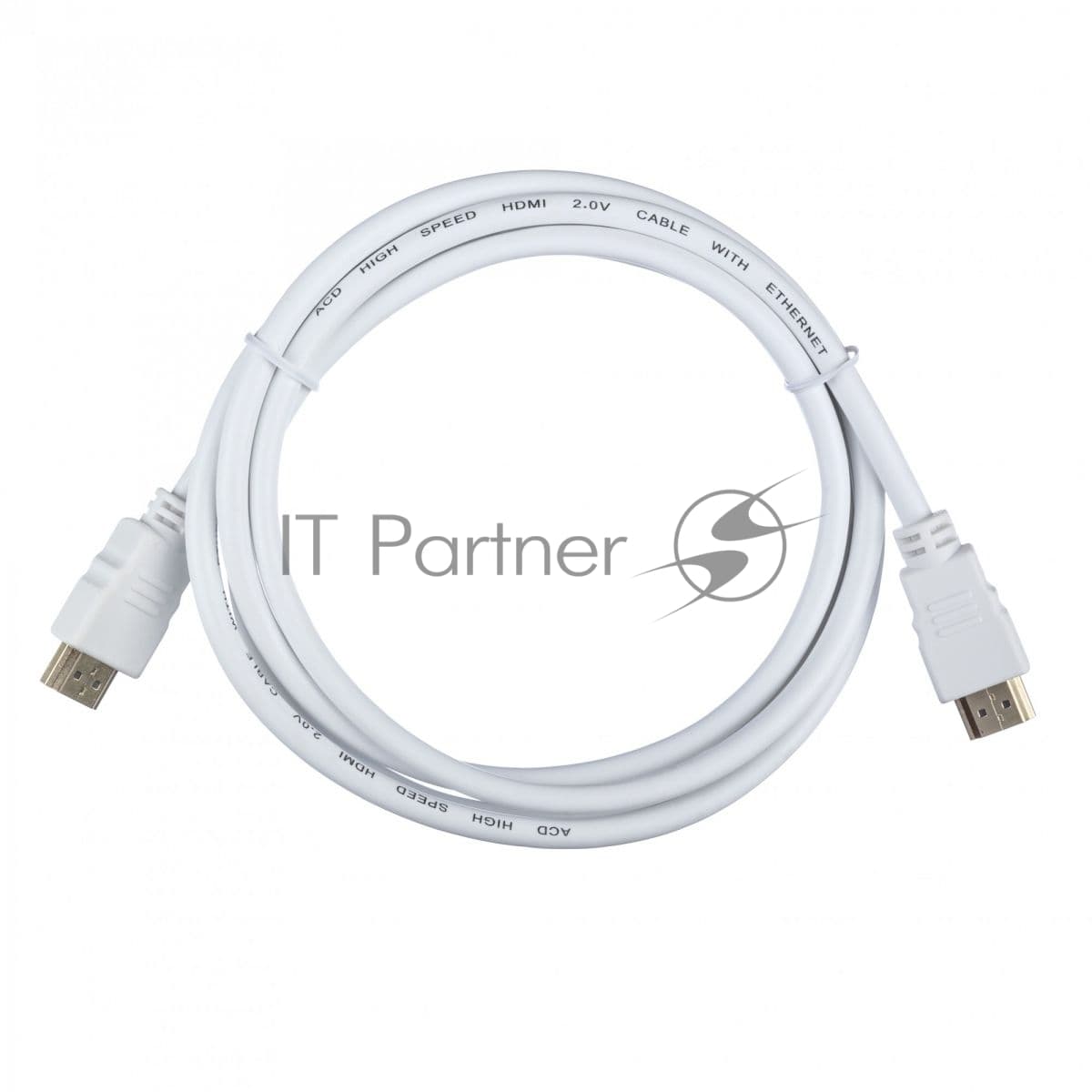 Кабель ACD-DHHM2-18W |ACD-DHHM2-18W| HDMI 2.0, Golden Plated,19m/19m, Белый, 1.8м