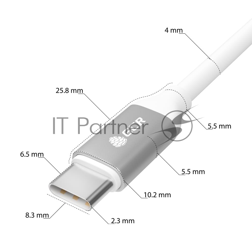 Кабель USB Type-C - USB Type-C, 1м, Greenconnect GCR-52362