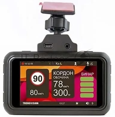 Видеорегистратор TrendVision Hybrid Signature EVO Wi 2CH, 2560x1440, 3", с камерой заднего вида, GPS/ГЛОНАСС, Wi-Fi, G-сенсор, датчик движения, GPS-информатор