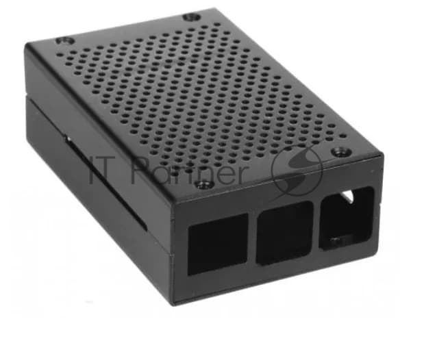 Корпус перфорированный Qumo, Aluminum Case, Raspberry Pi 4B, черный(RS026)