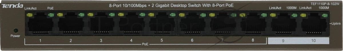Коммутатор Tenda TEF1110P-8-102W 8PORT 100M 8POE