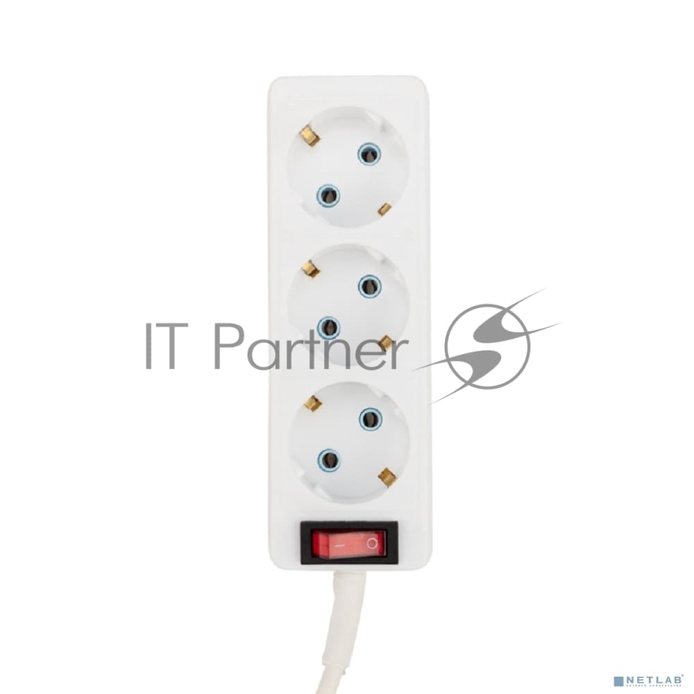 Удлинитель PROconnect 3 гнезда, 3 м, 3х0.75 мм², с/з, с кнопкой, белый