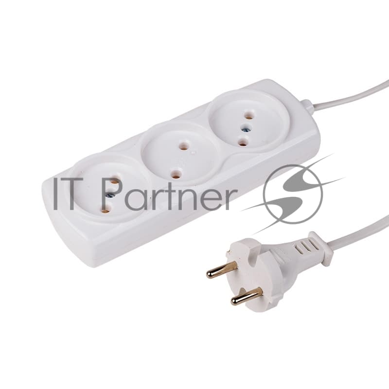 Удлинитель PROconnect STANDARD 3 гнезда, 3 м, 2х0.75 мм², б/з, белый
