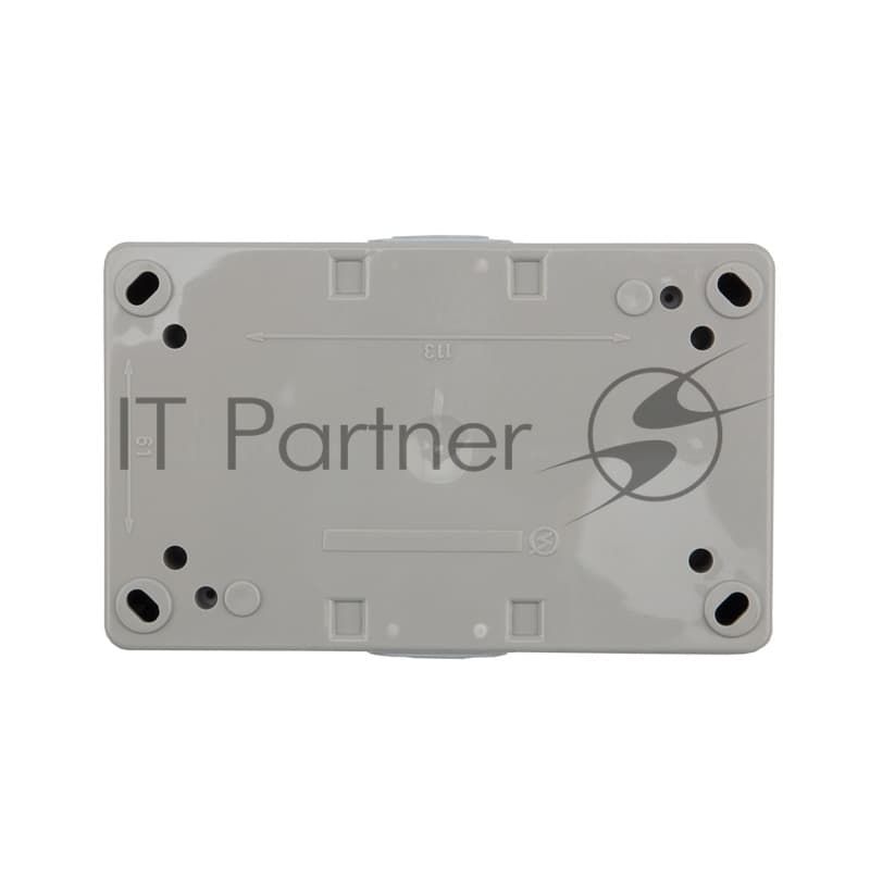 Блок из 2 розеток горизонтальный Kranz INDUSTRIAL с заземлением открытой установки, IP54, серый
