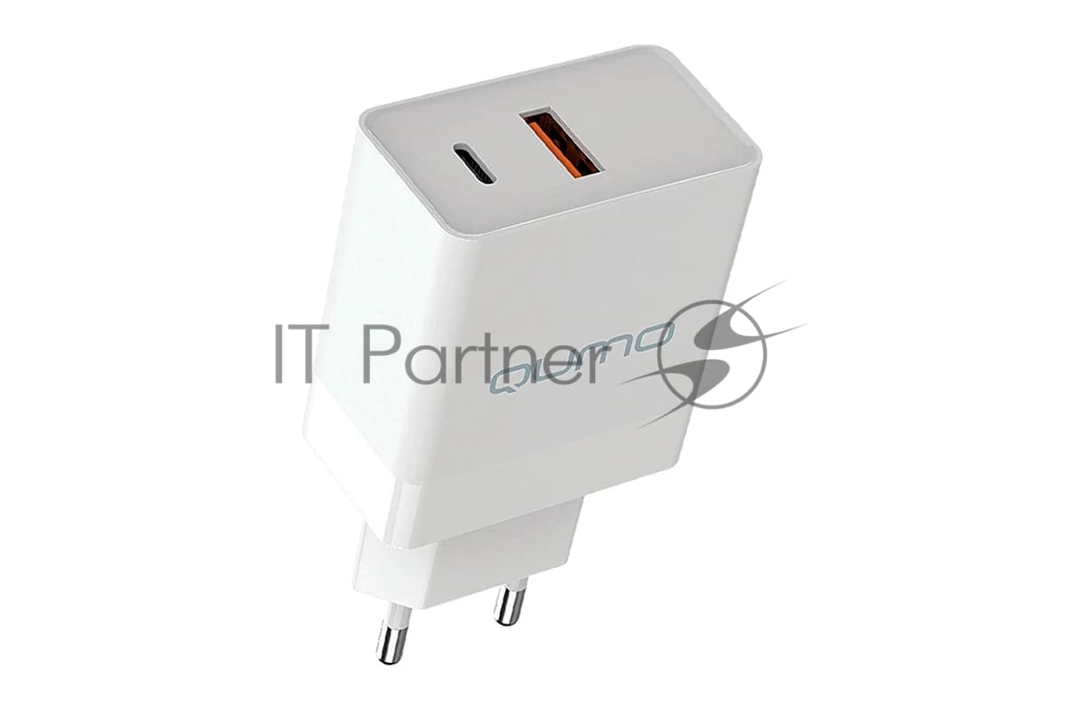 Сетевое зарядное устройство Qumo Energy light (Charger 0052) PD 20W, 2USB, Type-C + QC3.0, белый