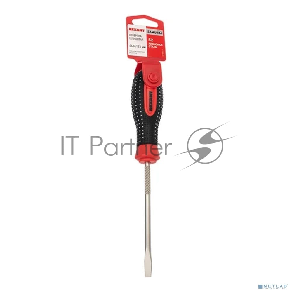 Отвертка шлицевая Rexant SL 6х125 мм, трехкомпонентная рукоятка, сталь S2