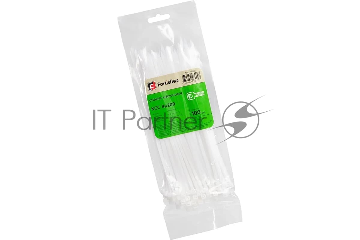Стяжки Fortisflex 49397 нейлоновые КСС 4x200 (б) (100 шт.)
