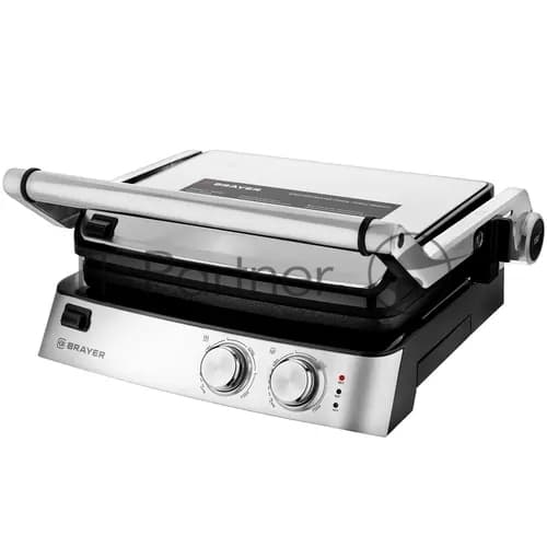 Гриль-пресс электрический BRAYER BR2007, 2000 Вт, съем.пласт 29x23 см, рег.расст,макс.темпер 240 С