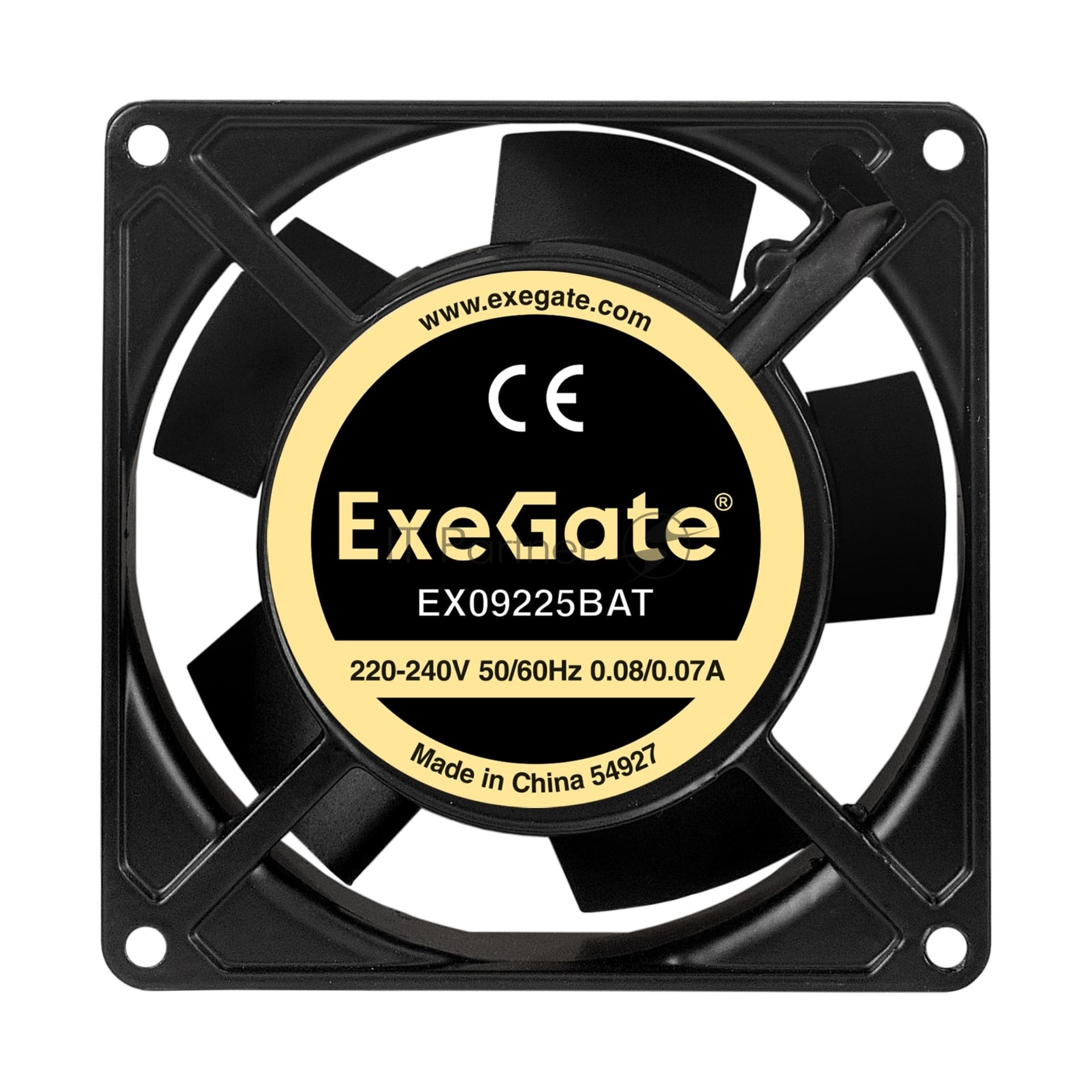 Вентилятор для корпуса ExeGate EX09225BAT черный, 92 мм, 2500 об/мин, 32 дБ