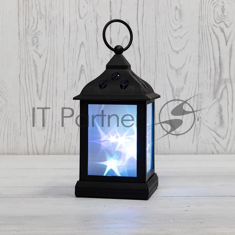 Декоративный фонарь Neon-night 11х11х22,5 см, черный корпус, цвет свечения RGb с эффектом мерцания