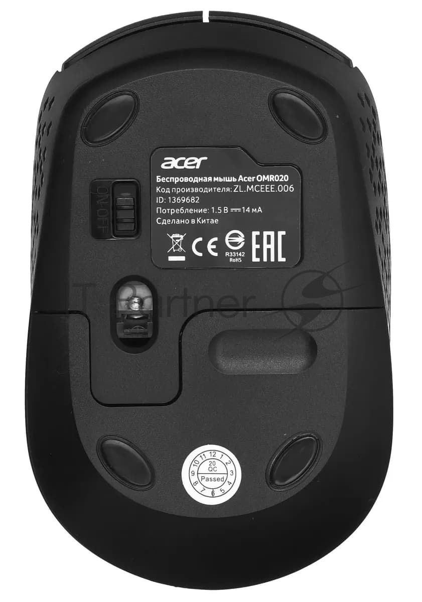 ACER Мышь беспроводная OMR020 оптическая 1200dpi черная