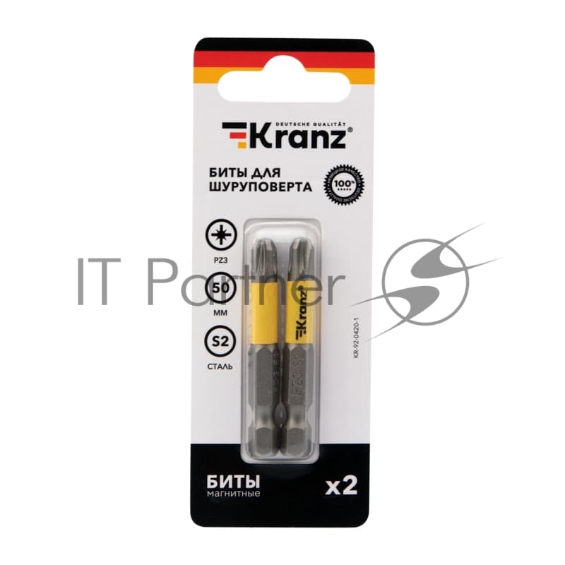Бита для шуруповерта Kranz PZ3х50 мм (2 шт./уп.)