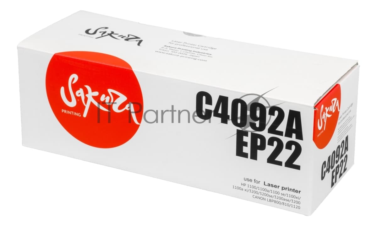Картридж лазерный Sakura C4092A/EP22 для HP LJ 1100/1100A/3200; Canon LBP-800/810/1110/1120, черный, 2500 к.