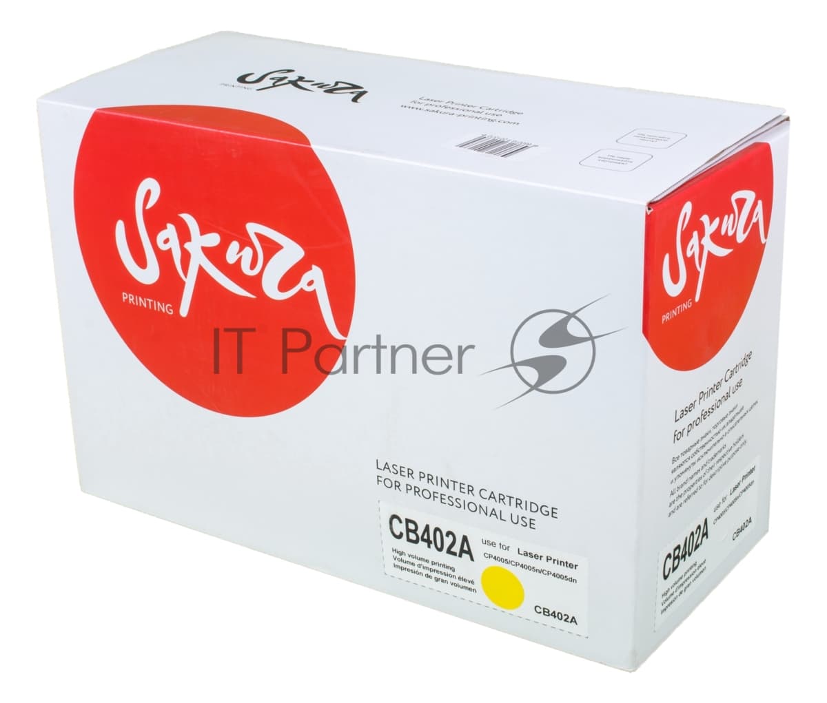 Картридж лазерный Sakura CB402A для HPColor LaserJet CP4005/CP4005n/CP4005dn, желтый, 7500 к.