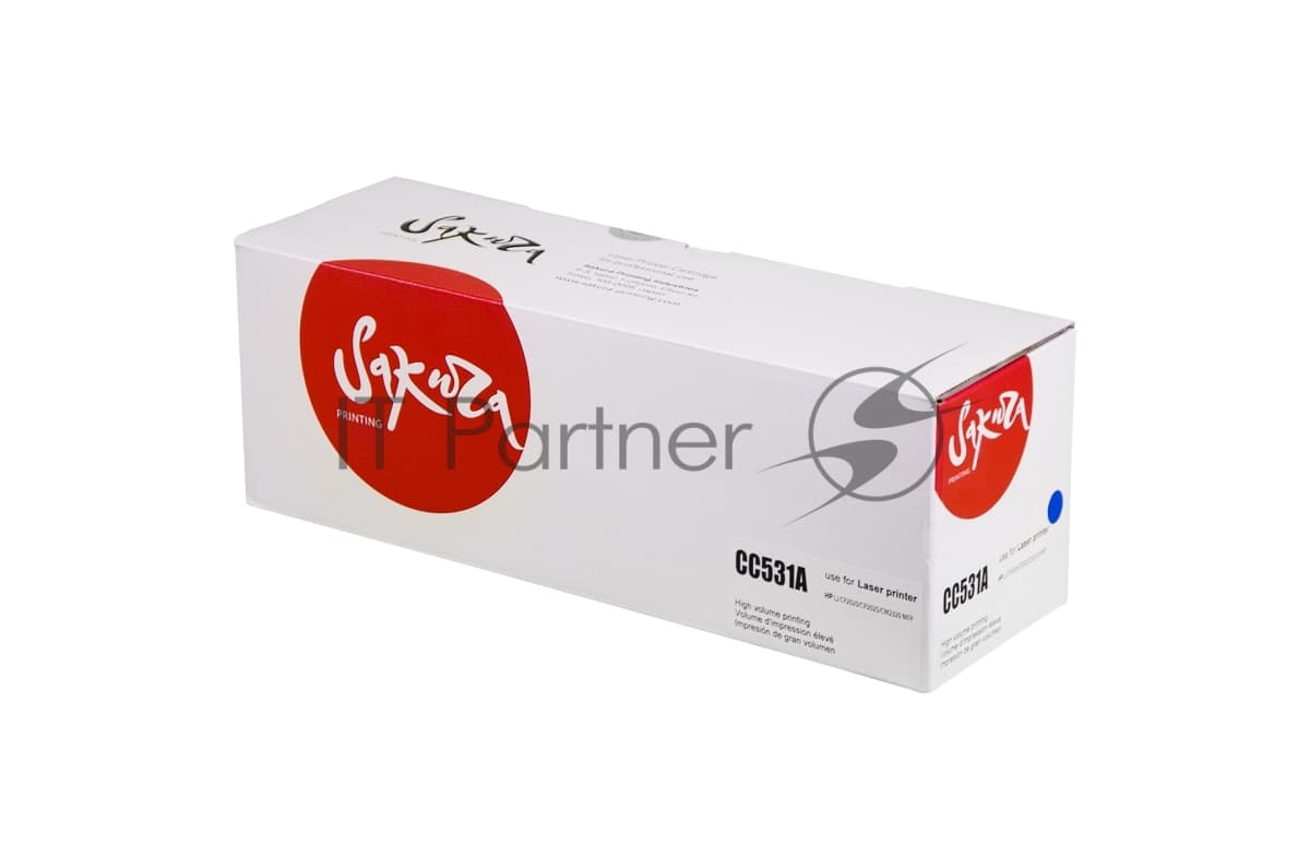 Картридж лазерный Sakura CC531A для HP Color LaserJet CM2320fxiMFP/CM2320nMFP/CM2320nfMFP/CP2025/CP2025n/CP2025dn/CP2025x, голубой, 2800 к.