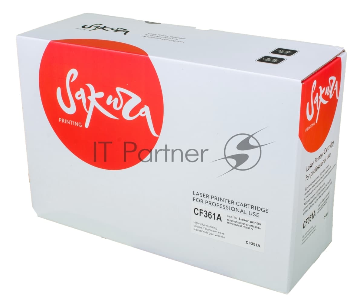Картридж лазерный Sakura CF361A для HP Color LaserJet Enterprise M553n/553X/553dn HP Color LaserJet Enterprise M552dn, синий, 5000 к.
