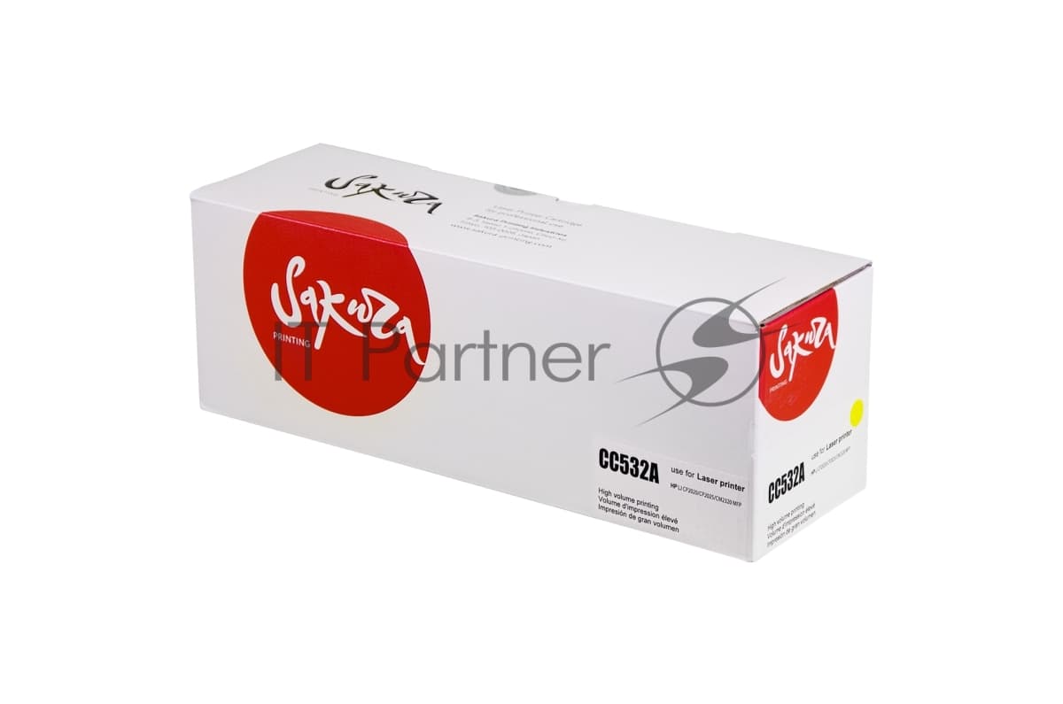 Картридж лазерный Sakura CC532A для HP Color LaserJet CM2320fxiMFP/CM2320nMFP/CM2320nfMFP/CP2025/CP2025n/CP2025dn/CP2025x, желтый, 2800 к