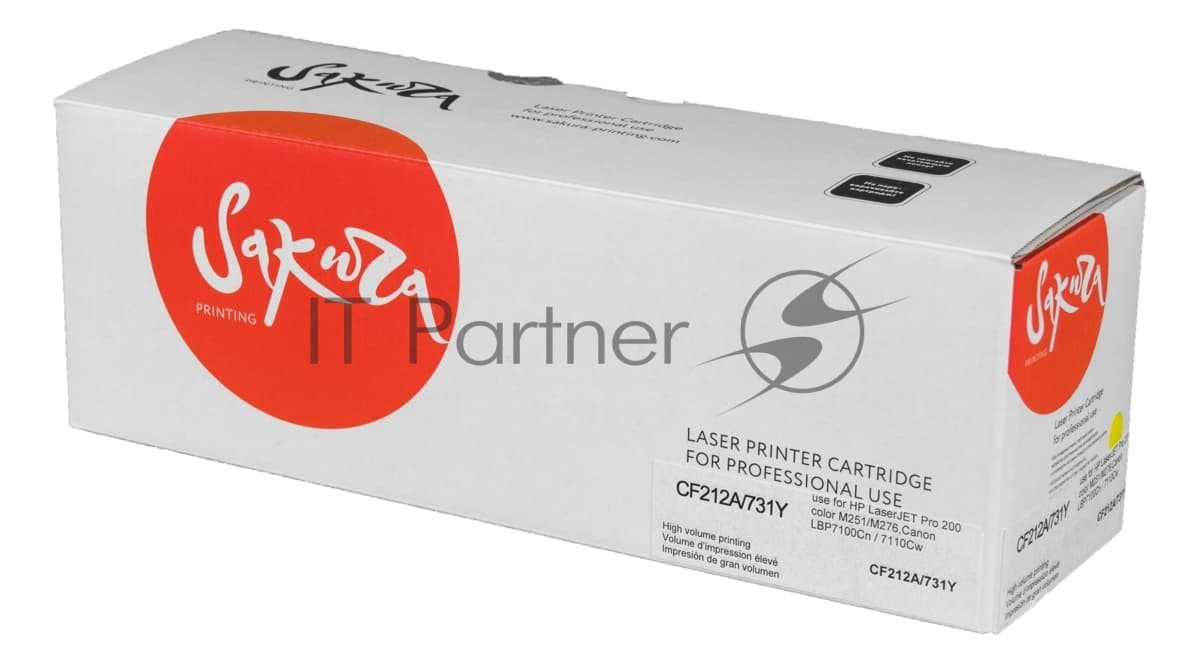 Картридж лазерный Sakura CF212A/731Y для HP LJ Pro M251/M276,Canon LBP7100Cn/7110Cw, желтый, 1800 к.