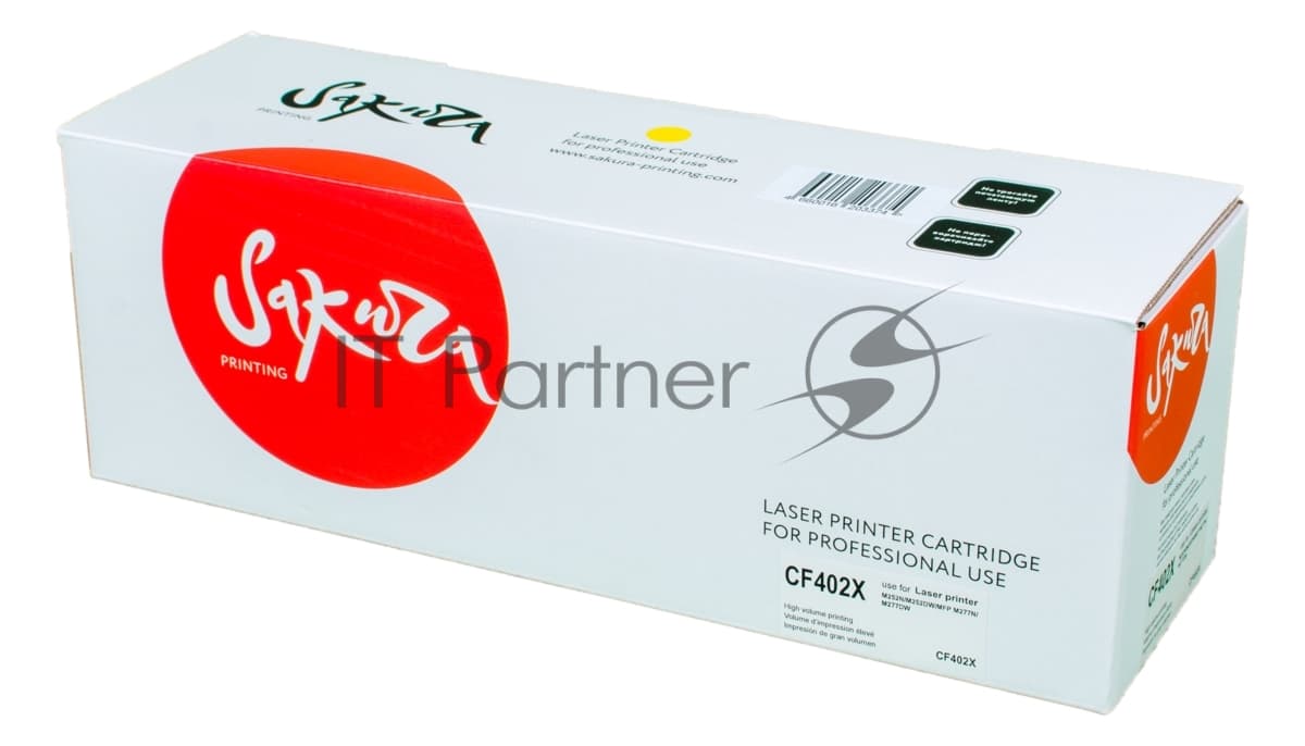 Картридж лазерный Sakura CF402X для HP Color LaserJet Pro M252n/M252dn/MFP277dw/277n, желтый, 2300 к.