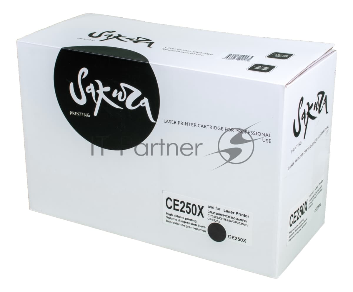 SACE250X Картридж SAKURA CE250X для HPColor LaserJet черный,10000 к.